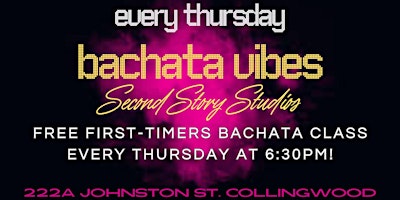 Primaire afbeelding van FREE Intro to Bachata class EVERY THURSDAY at Bachata Vibes in Collingwood!