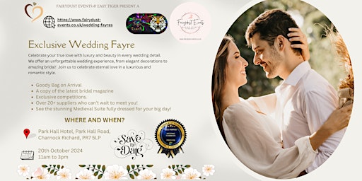 Primaire afbeelding van Wedding Fayre Sunday 20th October @ Park Hall Hotel, Chorley