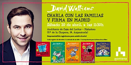 Firma y charla con familias de David Walliams en Madrid