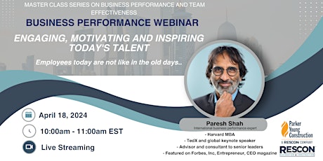 Engaging, motivating and inspiring today's talent Webinar