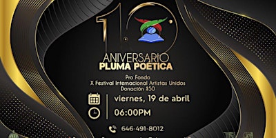 Immagine principale di 10mo aniversario Pluma Poetica Del Arte 