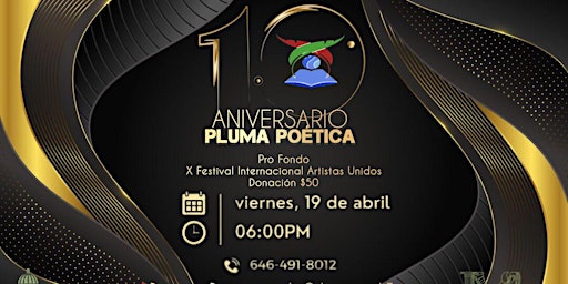 Imagem principal de 10mo aniversario Pluma Poetica Del Arte