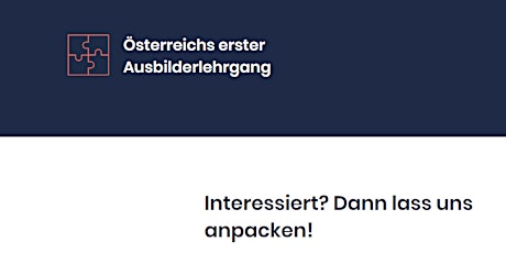 Hauptbild für Zukunft der Lehrlingsausbildung: Webinar zum Universitätslehrgang