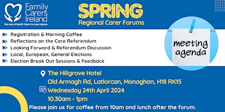 Family Carers Ireland - Spring Regional Carer Forum: Monaghan