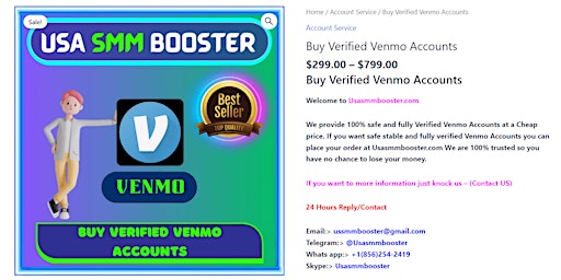 Buy Verified Venmo Accounts $299.00 – $799.00usasmmbooster primary image