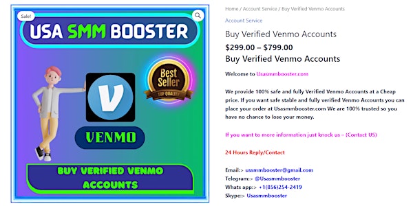 Buy Verified Venmo Accounts $299.00 – $799.00usasmmbooster