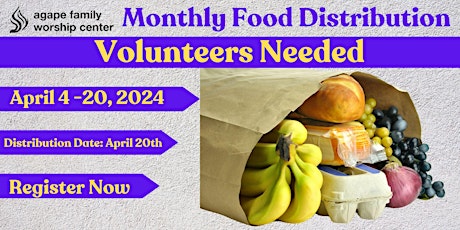 AFWC - Volunteers Needed - Food Distribution April 4 - 20 (Multiple Dates)