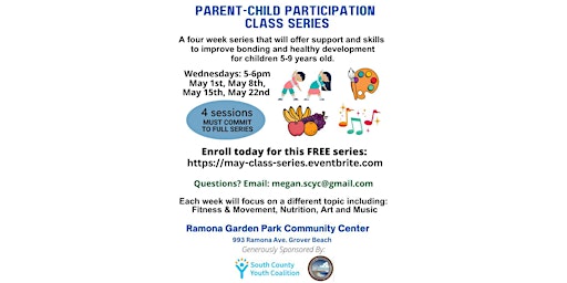 Parent-Child Class Series on Fitness, Nutrition, Art & Music: 5-9 year olds primary image