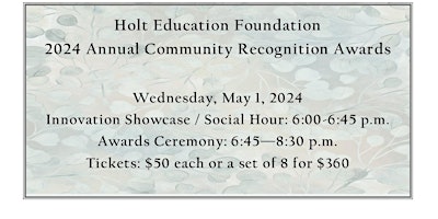2024 Holt Education Foundation Community Recognition Event primary image