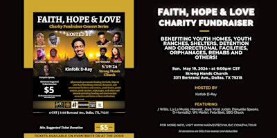 Imagen principal de Faith, Hope & Love Charity Fundraiser Concert - Dallas, TX