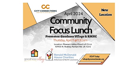 Image principale de Community Focus Lunch (April 2024)