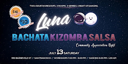 San Francisco's Luna BKS (Bachata Kizomba Salsa)  primärbild