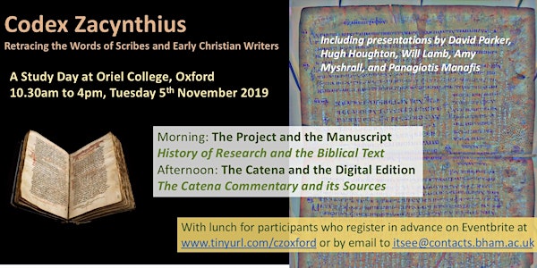 Codex Zacynthius: Oxford Study Day