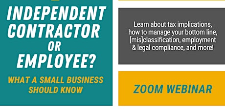 Webinar | Independent Contractor or Employee?  BK, 4/16