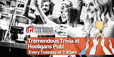 Immagine principale di Barrie Tuesday Night Trivia at Hooligans! 