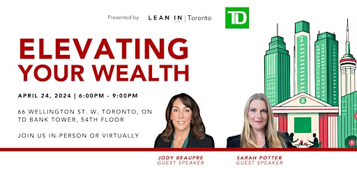 Primaire afbeelding van Lean In Network Toronto: Elevate Your Wealth (VIRTUAL)