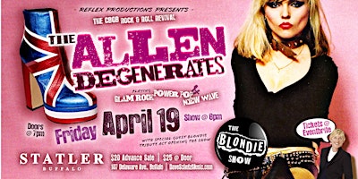 Imagem principal do evento CBGB Rock and Roll Revival: The Allen Degenerates plus The Blondie Show