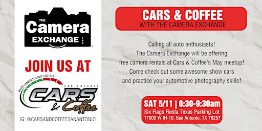 Image principale de The Camera Exchange at Cars & Coffee San Antonio
