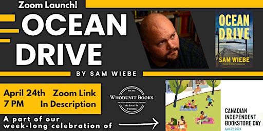 Image principale de Whodunit? Bookshop Digital Book Launch - "Ocean Drive" by Same Wiebe