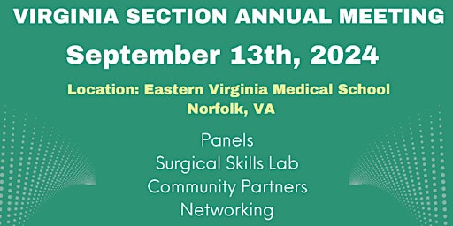 EXHIBITOR REGISTRATION- Virginia Section Meeting 9.13.24 primary image