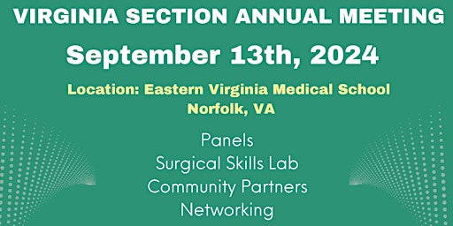 Immagine principale di EXHIBITOR REGISTRATION- Virginia Section Meeting 9.13.24 