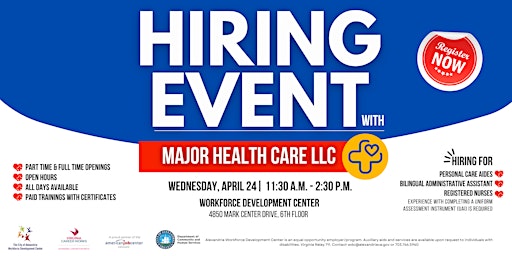 Major Health Care Hiring Event primary image