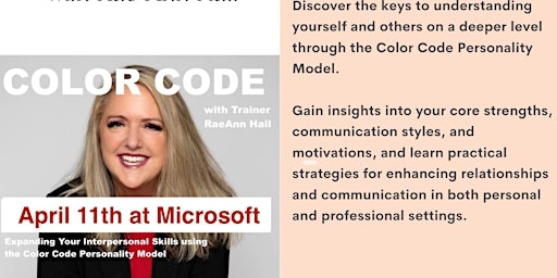 Imagem principal do evento Expanding Your Interpersonal Skills using the Color Code Personality Model