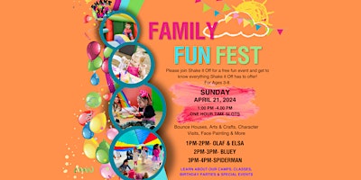 Imagem principal do evento Shake it Off -Family Fun Fest 1PM Time Slot