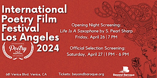 Imagem principal do evento International Poetry Film Festival, Los Angeles, 2024: Official Selection