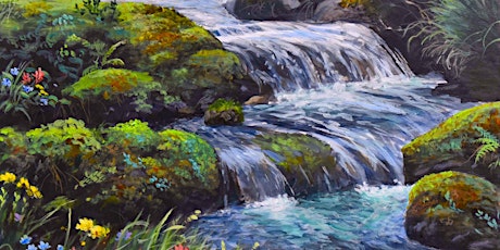 Cascading Water & Wildflowers Acrylic w/ Peter Potapoff primary image