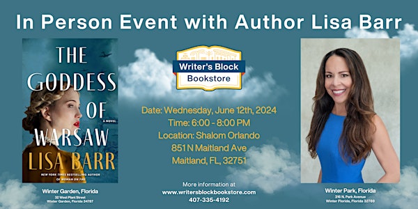 In Person Event with Author Lisa Barr