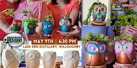 Owl Planter Paint + Sip | Lake Erie Distillery