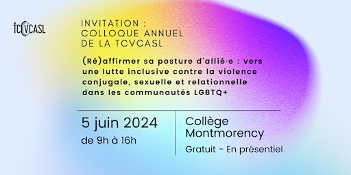 Hauptbild für COLLOQUE ANNUEL DE LA TCVCASL  - ÉDITION 2024