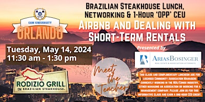 Primaire afbeelding van CAM U ORLANDO Complimentary Lunch and 1-Hour OPP  CEU at Rodizio Grill
