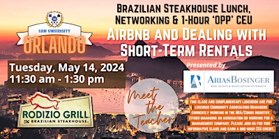 Hauptbild für CAM U ORLANDO Complimentary Lunch and 1-Hour OPP  CEU at Rodizio Grill