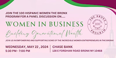 Imagen principal de The Bronx Program of 100 HW: Women in Business Building Generational Wealth