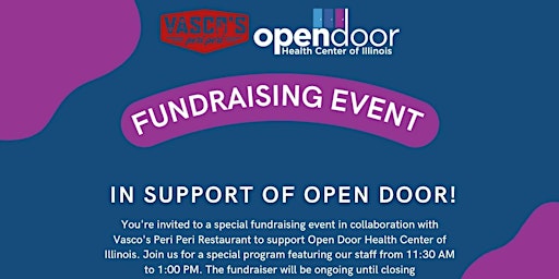 Immagine principale di Dine to Donate Fundraiser for Open Door Clinic of Illinois 