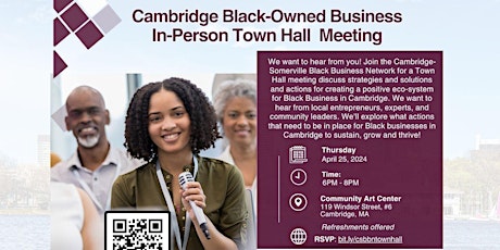 Cambridge Black-Owned Business Town Hall in Person