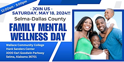 Primaire afbeelding van Family Mental Wellness Day - Selma/Dallas County - Black Belt