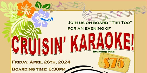 Primaire afbeelding van Tiki Mermaid's Cruisin' Karaoke! (Karaoke night and harbor cruise)