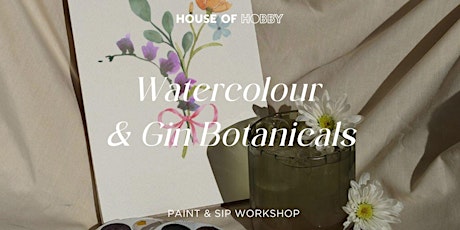 Watercolour Botanicals & Gin Tasting - Paint & Sip workshop in Collingwood primary image