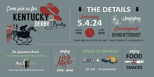 2024 Kentucky Derby @ The Jasmine Bar & Courtyard Event Space  primärbild