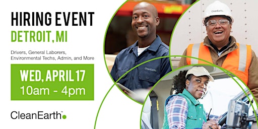 Primaire afbeelding van Clean Earth Hiring Event -  Detroit, MI