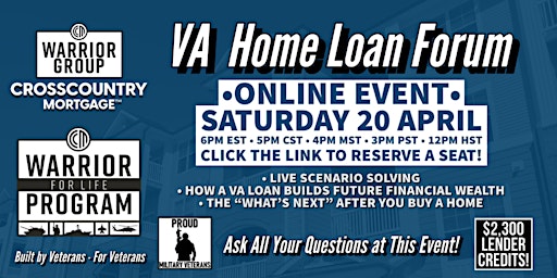 FREE ONLINE EVENT!  VA Home Loan Forum - Use Your VA Loan Now! primary image