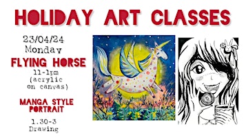 Imagem principal do evento HOLIDAY ART CLASSES. Flying horse & Manga. 7+ y.o