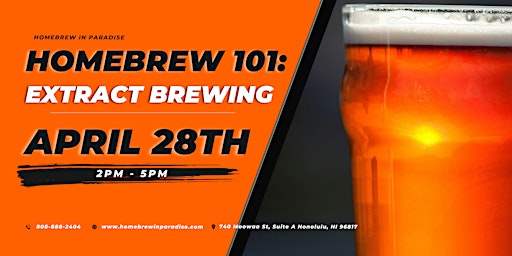 Imagem principal do evento HOMEBREW 101: Intro to Extract Brewing