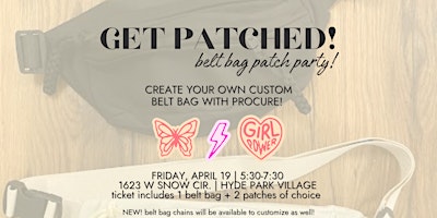 Imagen principal de Prosecco + Patching: Sip + Create a Custom Belt Bag