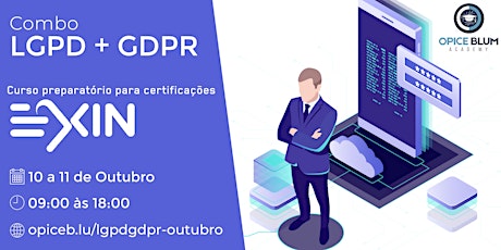 Imagem principal do evento LGPD + GDPR: imersão em proteção de dados preparatória para exames EXIN