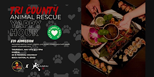 Primaire afbeelding van Kanpai x Tri County Animal Rescue: Yappy Hour