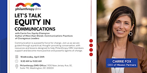 Philanthropy DMV | Let’s Talk Equity in Communications primary image